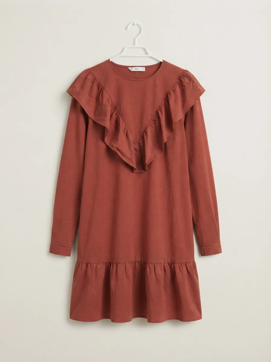 Usado por agustina lyon, Vestido burdeo vuelos, talla L