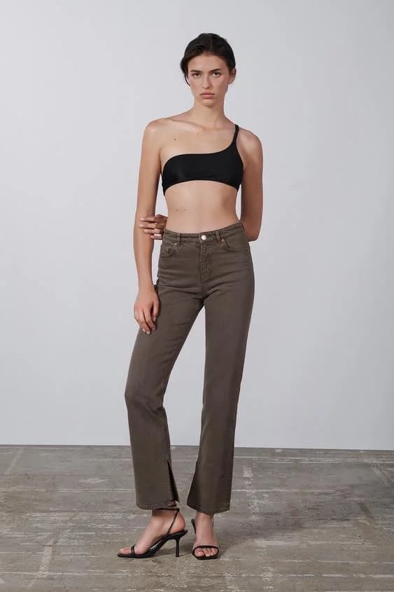 Usado por Scarlett B, Jeans café ZARA, talla 44