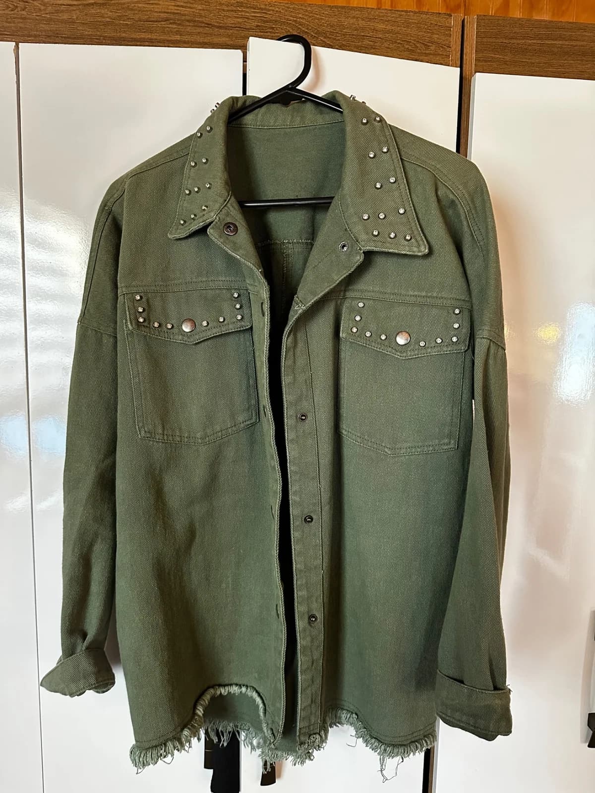 Usado por Florencia Mieres, Chaqueta mezclilla verde, talla Única