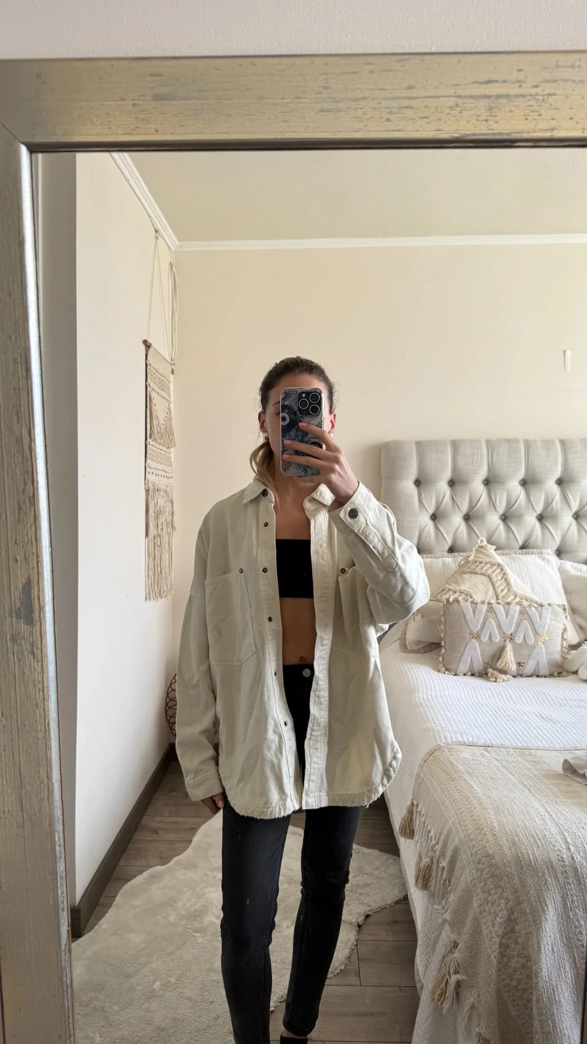 Usado por Claudia, Chaqueta beige oversized, talla XS