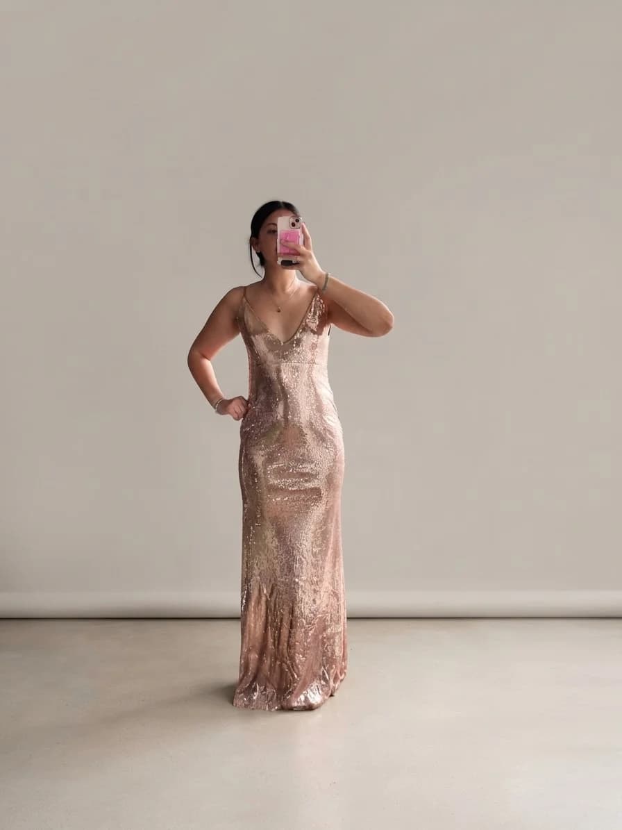 Usado por Danae Haase, Vestido Lentejuelas , talla M