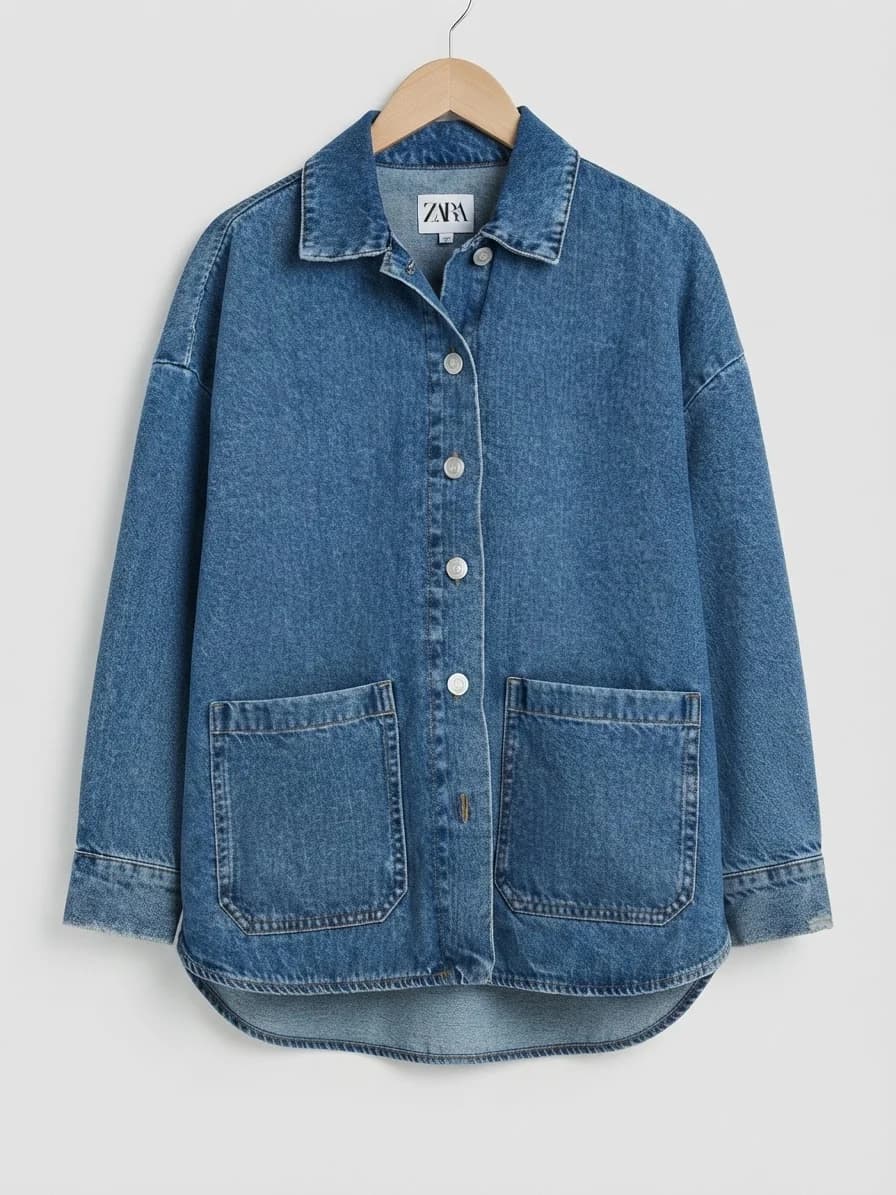 Usado por Pía Delgado Álvarez, Sobrecamisa de jeans, talla S