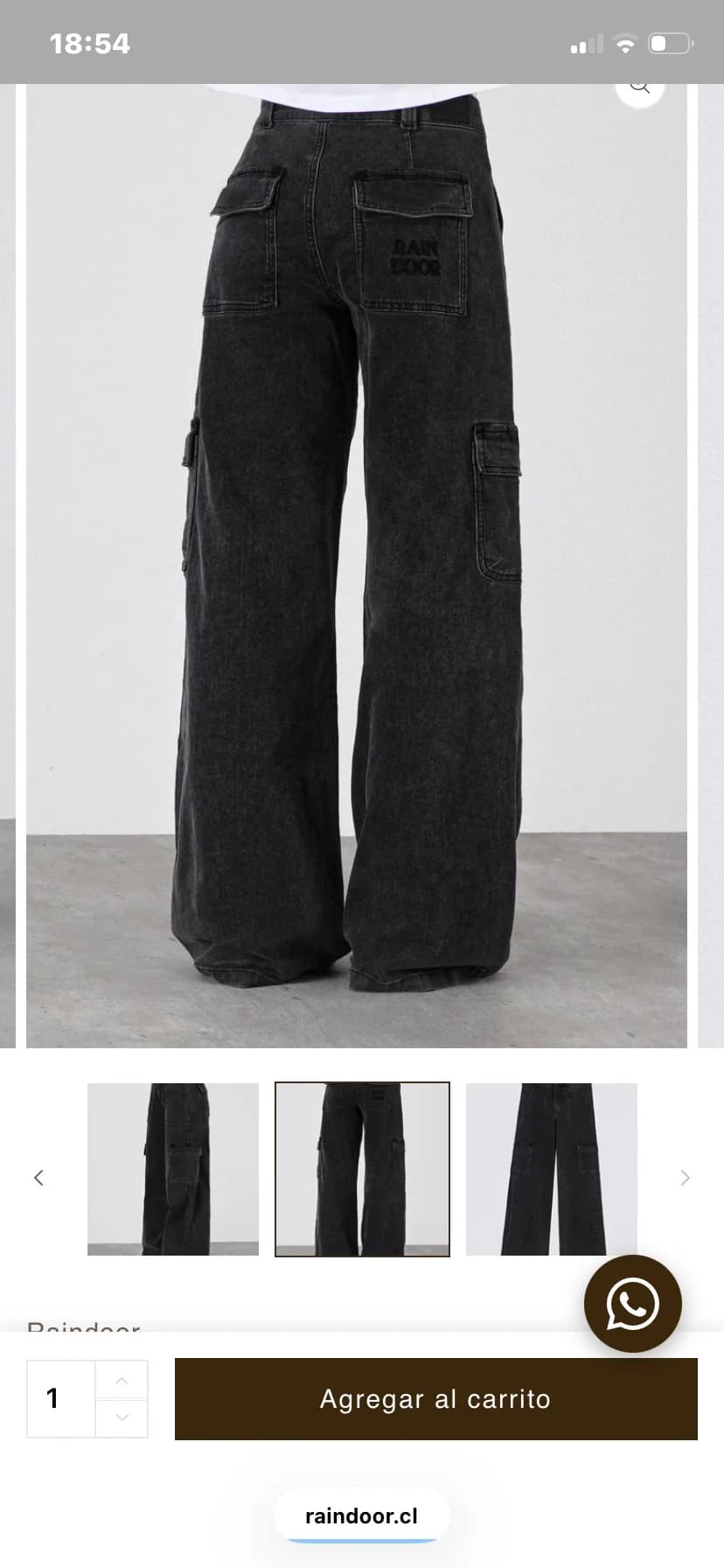 Usado por Closet de Marti y Emi, Jeans Cargo Raindoor, talla 36