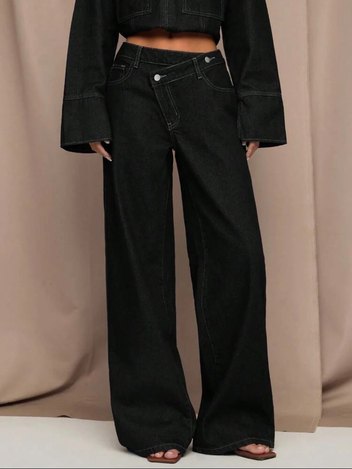 Usado por Maite Morales , Jeans de ajuste holgado , talla 38-40