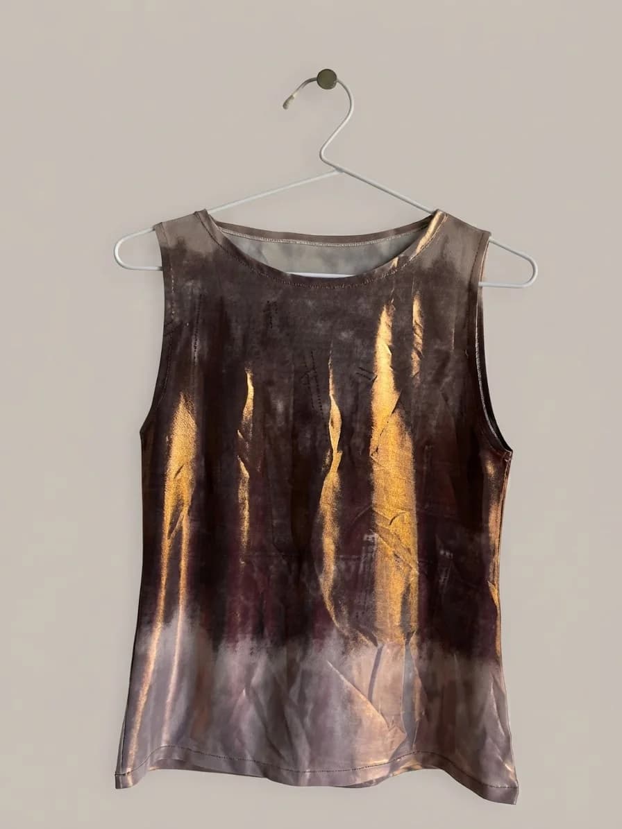 Usado por Amanda Wilson, Polera Metalizada, talla S