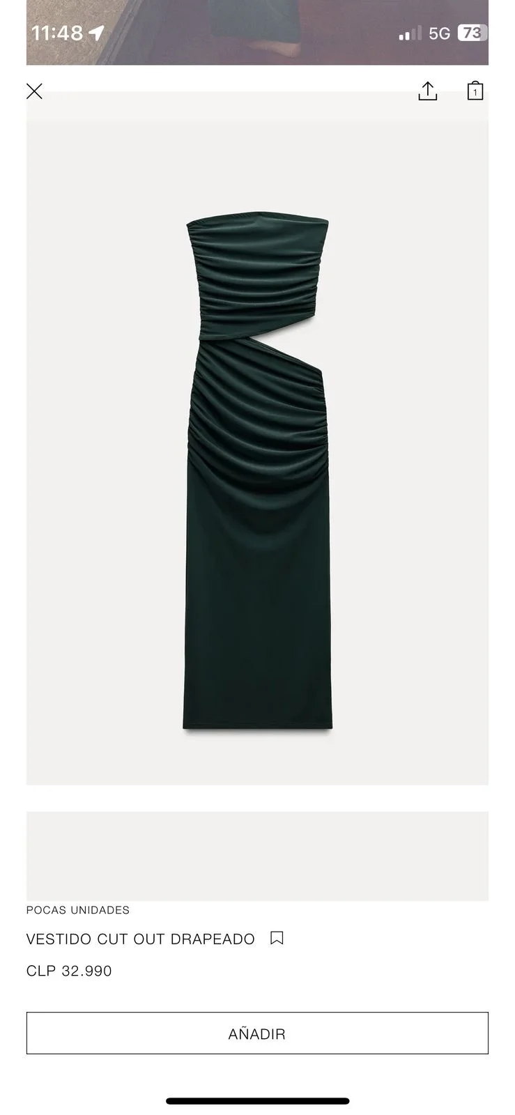 Usado por Blanca Pena, Vestido Zara Drapeado, talla S