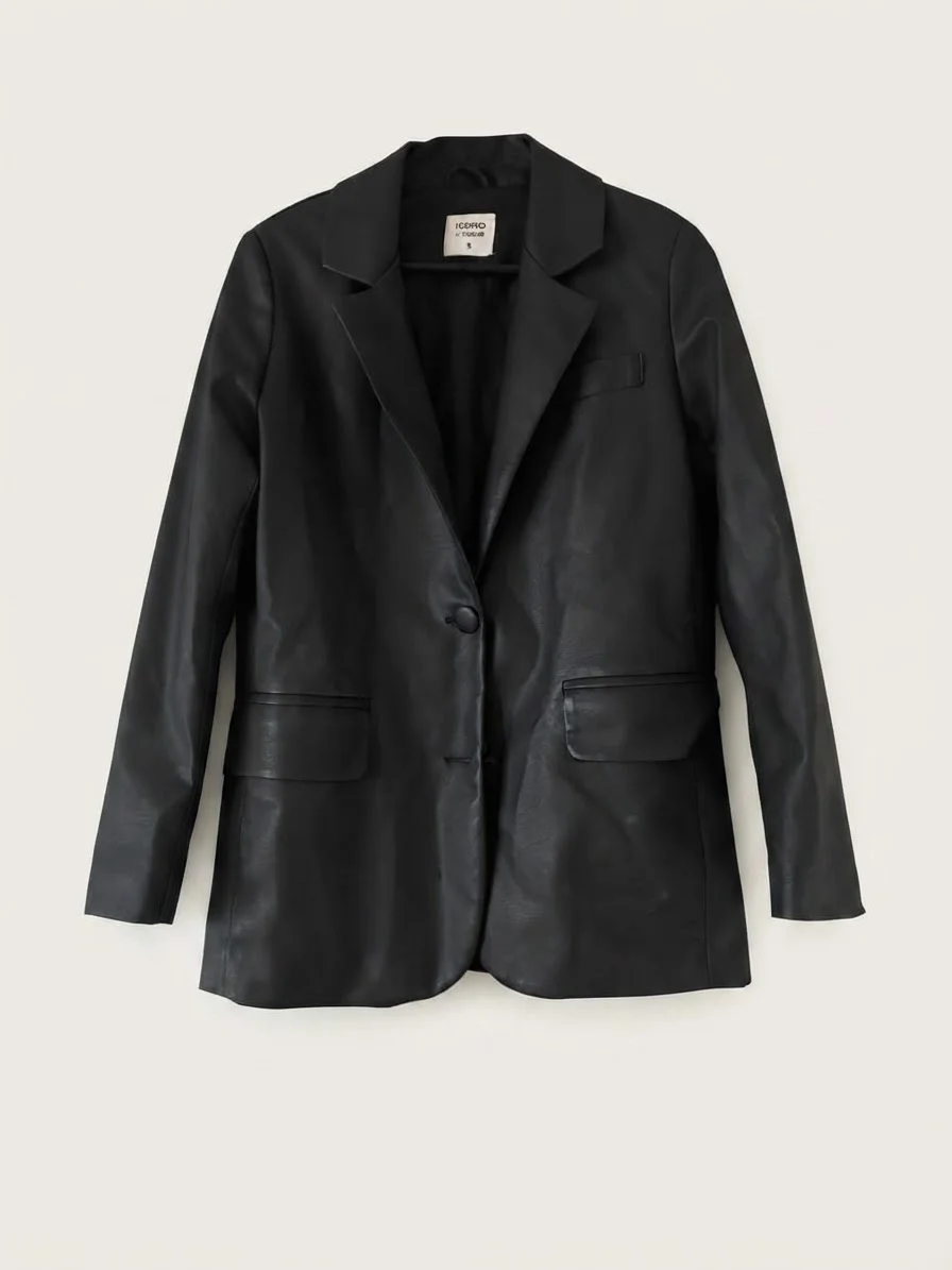 Usado por Vanessa Hernandez, Blazer ecocuero , talla S
