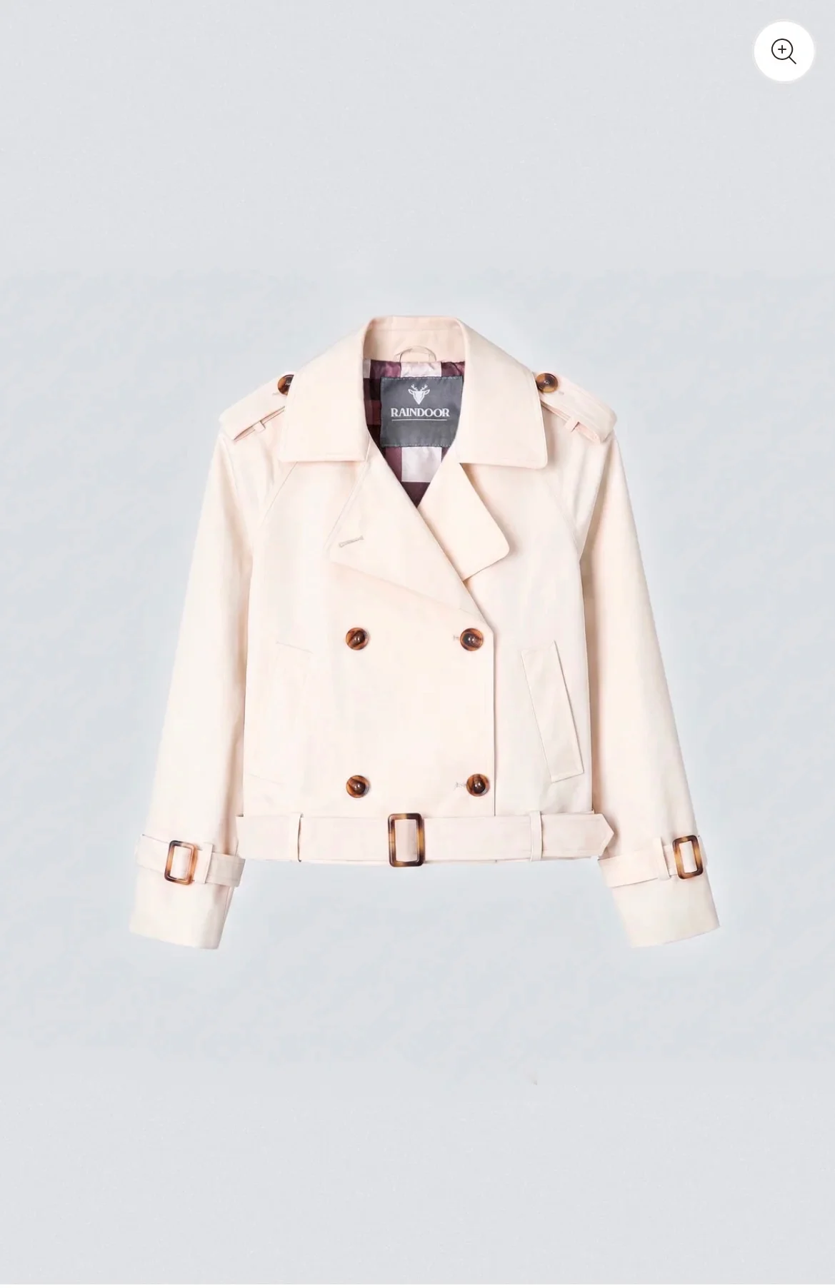 Usado por Agustina Fischer, Trench corto raindoor nuevo, talla M