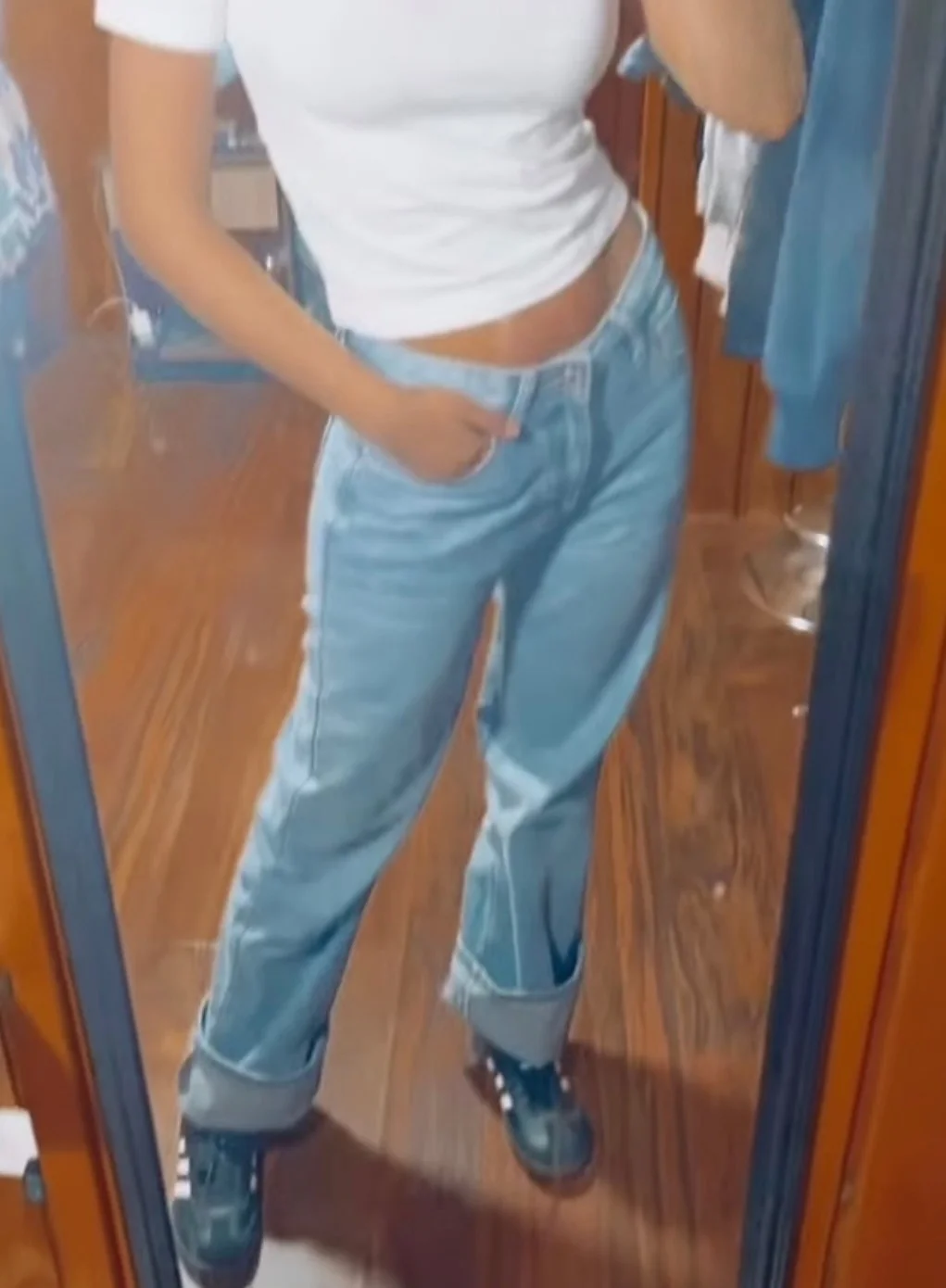 Usado por Karina Zamora, Jeans Azul , talla 36