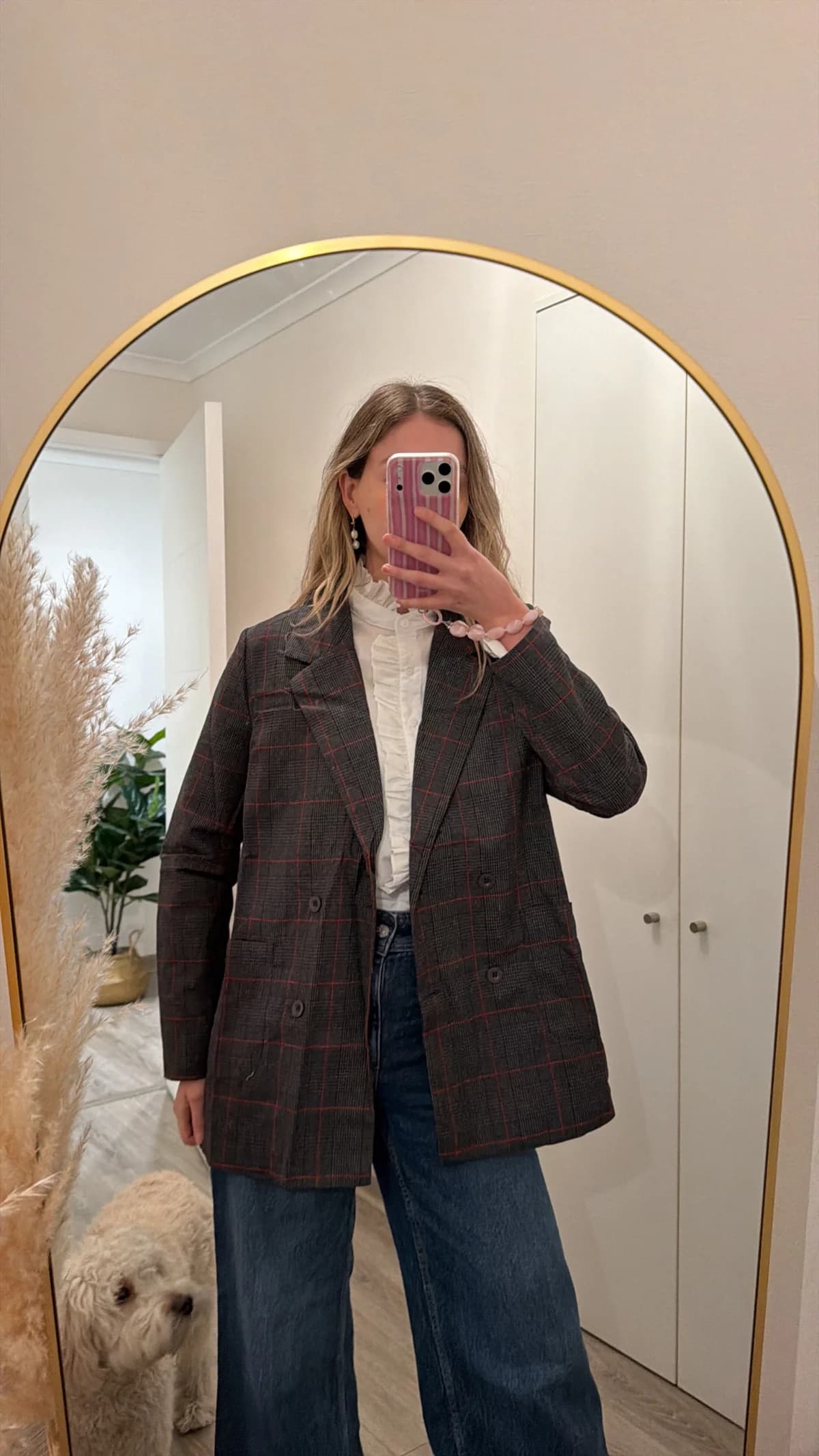 Usado por CAMI MARAMBIO, Blazer cuadrille NUEVO, talla Talla L