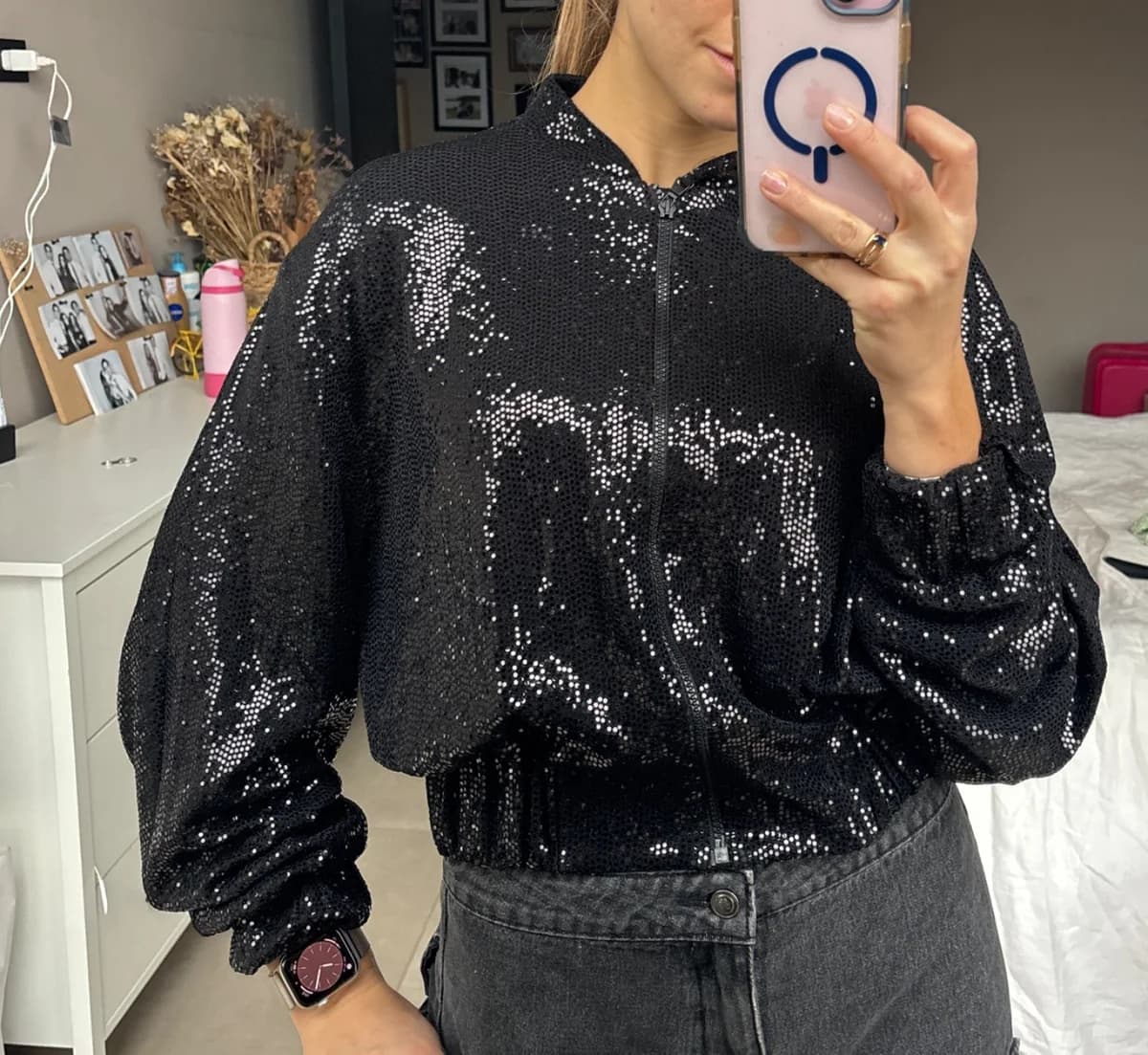 Usado por Amalia Abogabir, Chaqueta brillos Zara , talla M