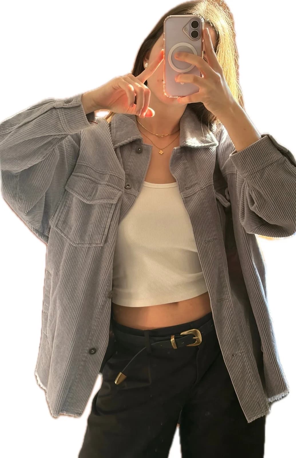 Usado por Emilia, Chaqueta Cotelé Celeste Grisáceo, talla S