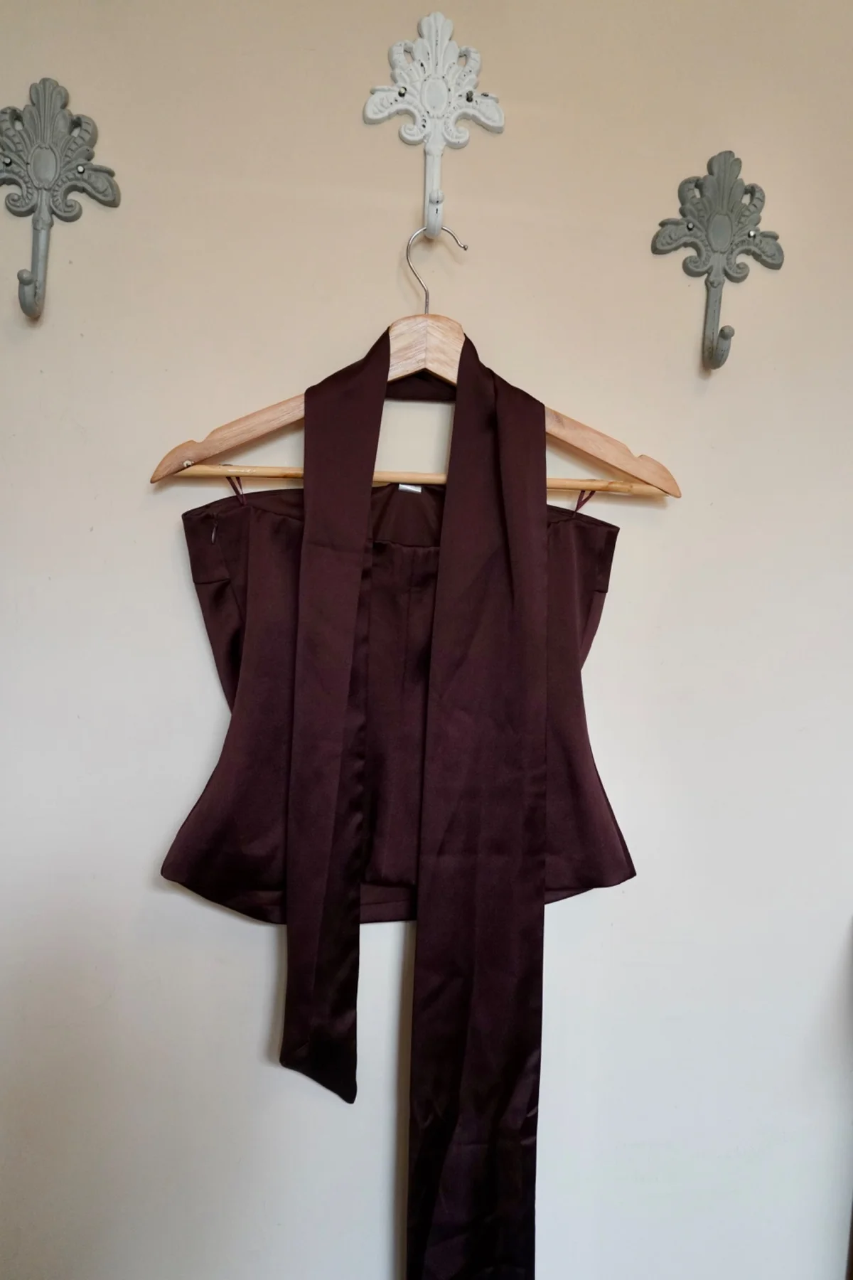 Usado por María Paz Concha, Top satinado, talla S