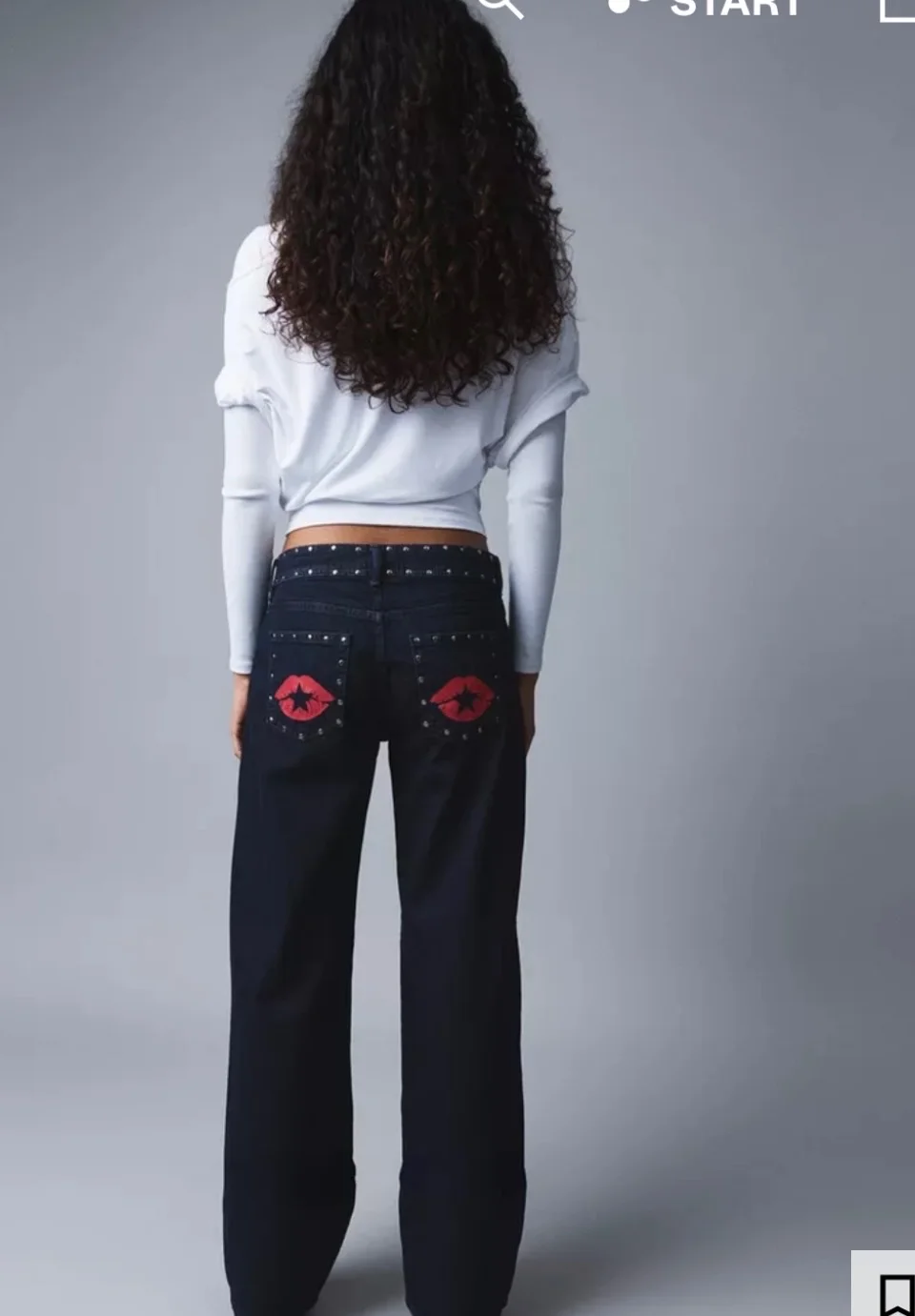 Usado por Anto Lozano, Jeans BERSHKA tiro bajo navy, talla 40