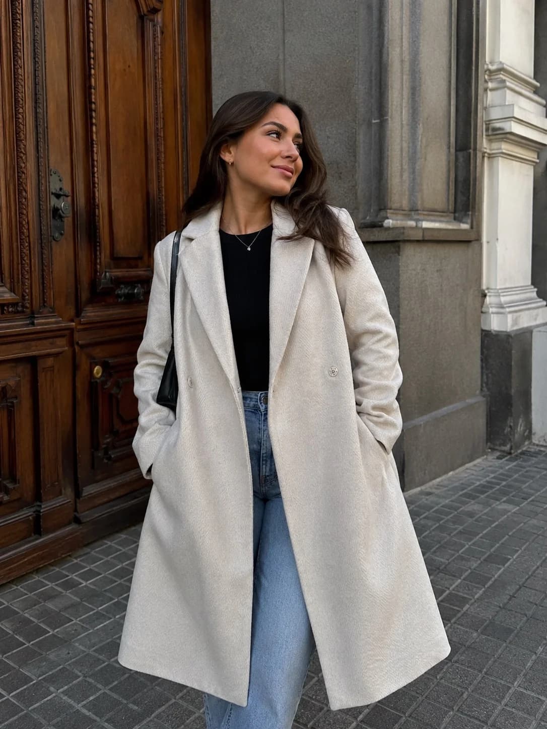 Abrigo largo H&M beige/crema — foto 1