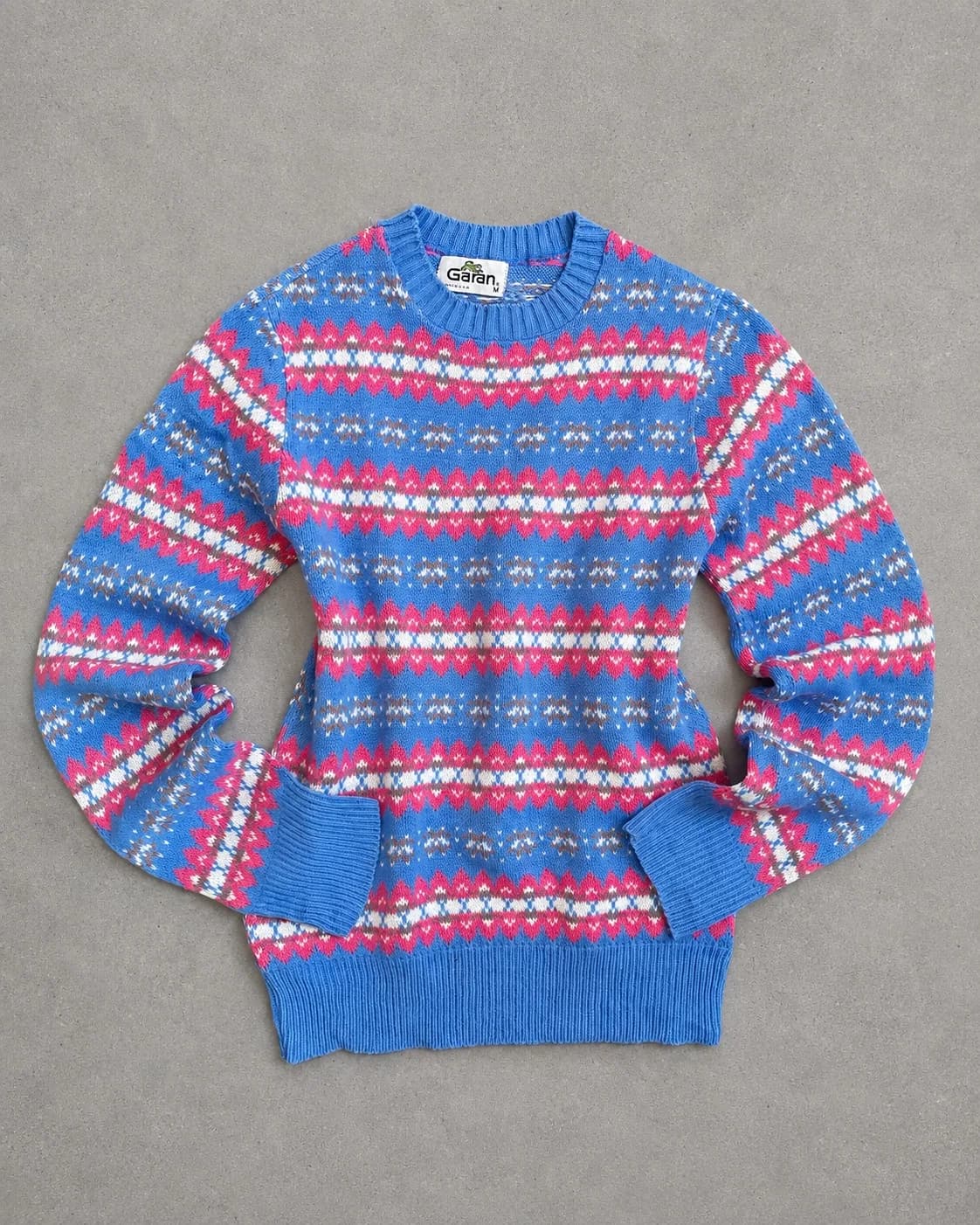 Sweater Garan nórdico celeste y rosado — foto 1